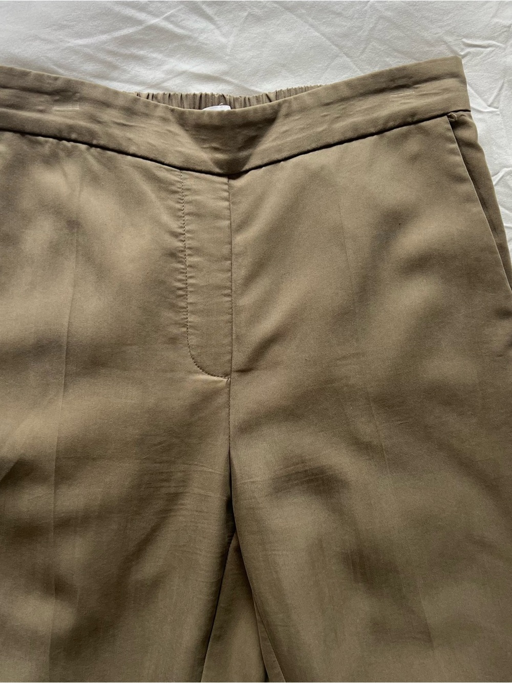 Mango Olive Green Pull-On Trousers